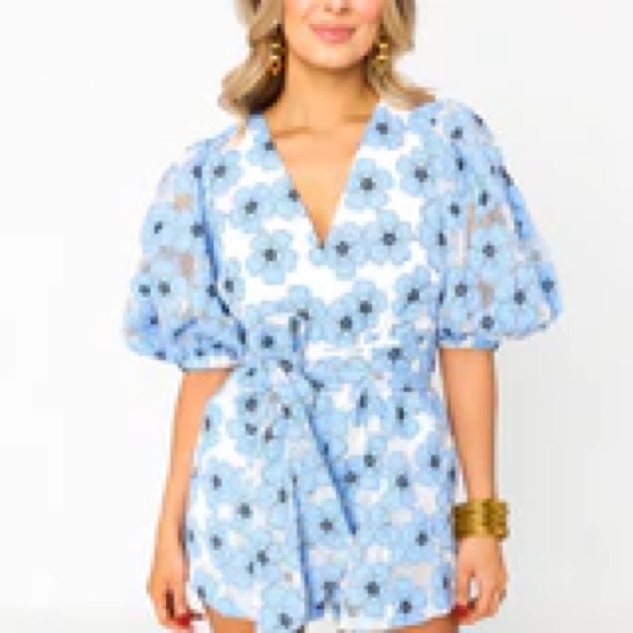 Buddy Love extra small Julia blue Lagoon romper new with tags. - Picture 1 of 7